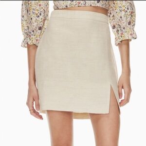 Wilfred Cream Patio Linen Mini Skirt